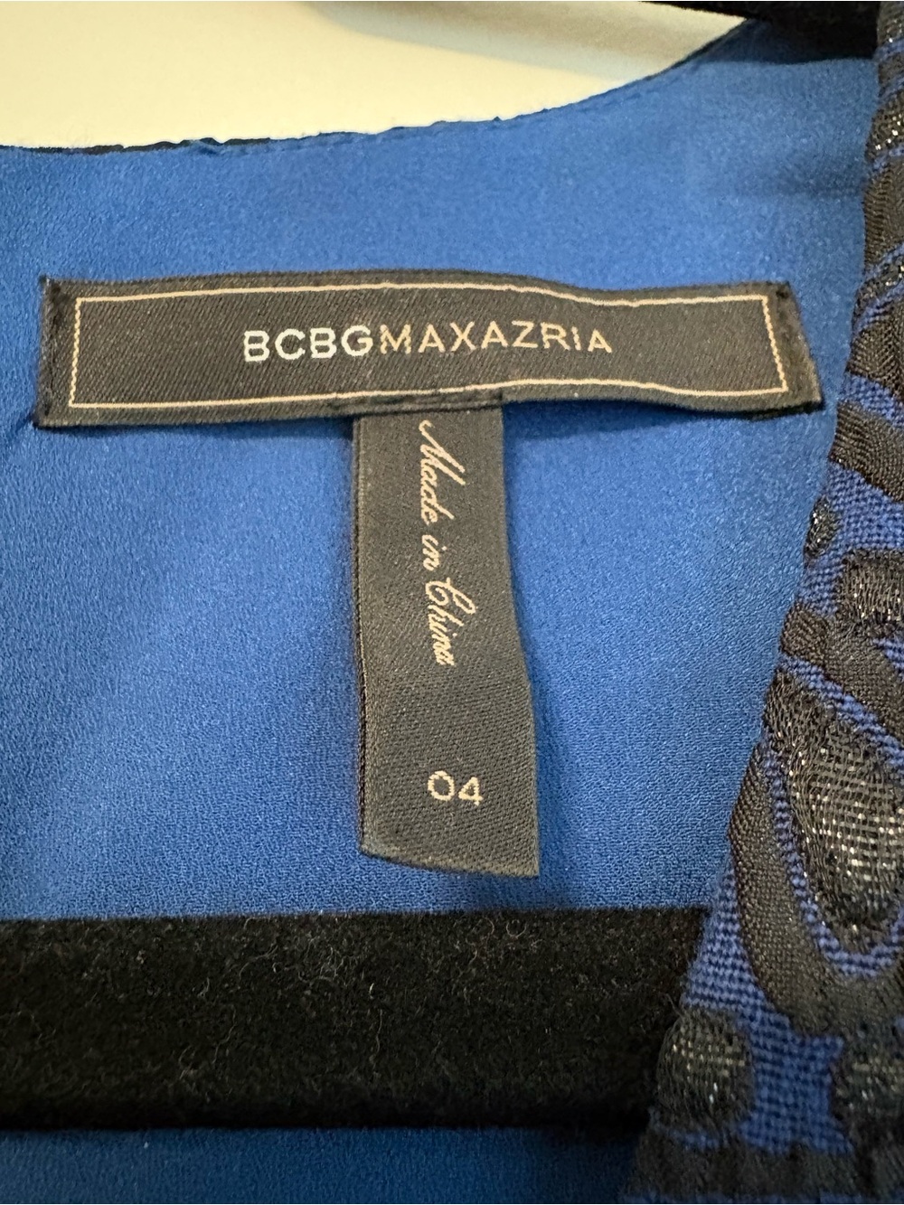 BCBG MaxAzria Black & Blue Hannelli Fit And Flare Sleeveless Dress Sz 4 - Picture 4 of 10